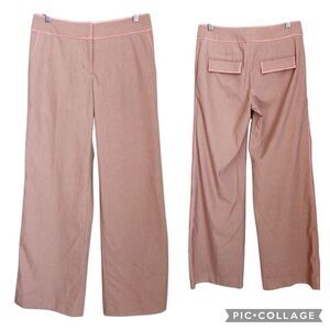 Express Correspondent Spring Pink Gray Striped Wide Straight Leg Pants Size 4